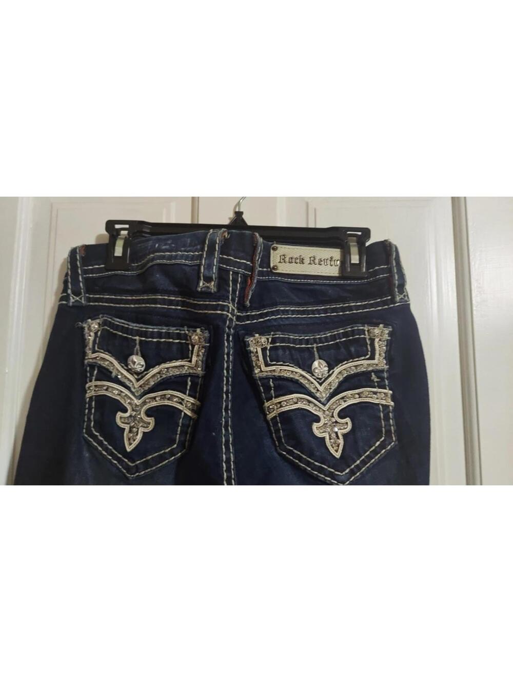 Rock Revival Womens Jeans Karla ankle skinny sz 30 dark blue denim